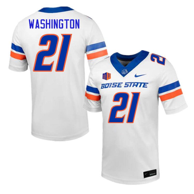 Zion Washington Jersey, Boise State Broncos #21 Zion Washington Football Jersey College Uniforms-Whi